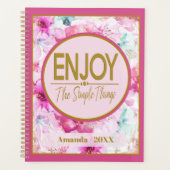 Geniet van de eenvoudige  roze en gouden dingen planner (Voorkant)