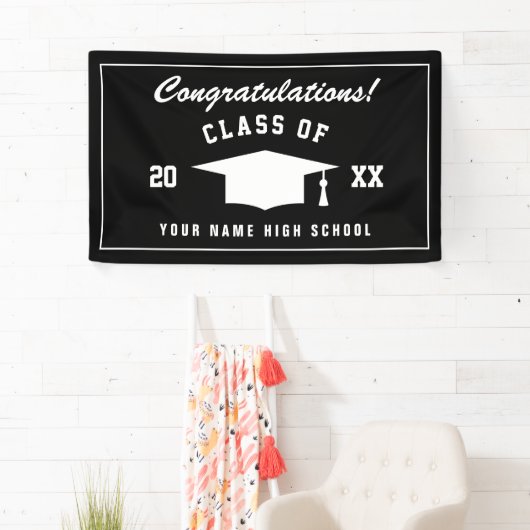 Geniet van de felicitaties van de afgestudeerden v spandoek (Insitu)