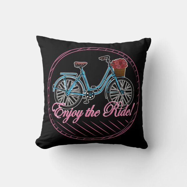 Geniet van de fiets van de ride Cute Kussen (Voorkant)