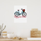Geniet van de fiets van de ride Cute Poster (Keuken)