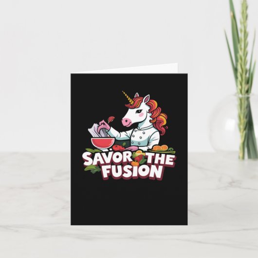 Geniet van de Fusion Unicorn Sticker Kaart (Voorkant)
