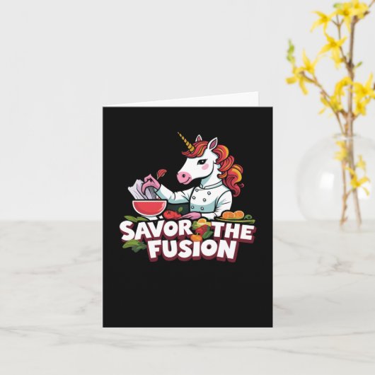 Geniet van de Fusion Unicorn Sticker Kaart (Gele Bloem)