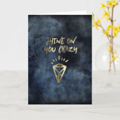 Geniet van de gekke diamantprijs Gold Typografie Kaart (Gele Bloem)