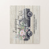 Geniet van de gepersonaliseerde Ride Pink Floral Legpuzzel (Verticaal)