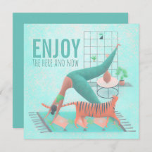 Geniet van de hier en nu Pastel Zen Yoga Pose Cat