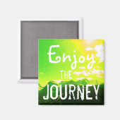 Geniet van de Journey Mountains met Yellow Sky Magneet (Voorkant / Achterkant)