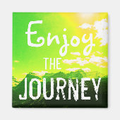 Geniet van de Journey Mountains met Yellow Sky Magneet (Voorkant)