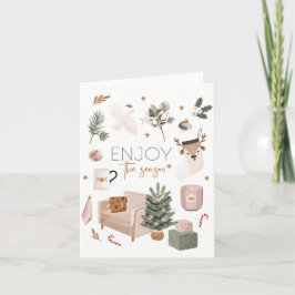 Geniet van de kerstfeestdag-Kaart voor het seizoen Kaart