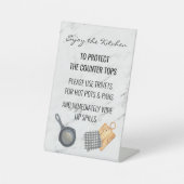 Geniet van de Keukenregels tegenhangers vakantiehu Reclamebord Met Voetstuk (Voorkant)