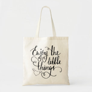 geniet van de kleine canvas tas