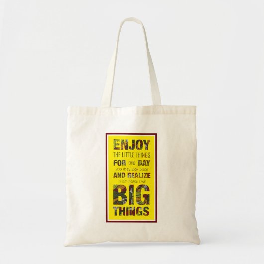 Geniet van de kleine Canvas tas Inspire Quote (Voorkant)