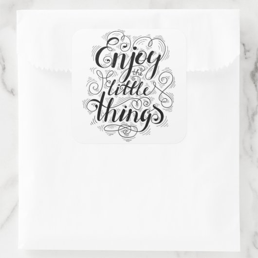 Geniet van de kleine dingen 1 vierkante sticker (Tas)