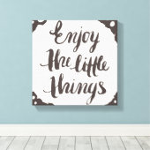Geniet van de kleine dingen 3 canvas afdruk (Insitu (Houten vloer))
