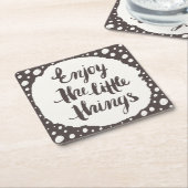 Geniet van de kleine dingen 3 kartonnen onderzetters (Schuin)