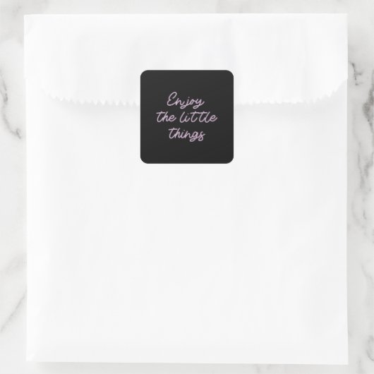 Geniet van de kleine dingen 52 vierkante sticker (Tas)