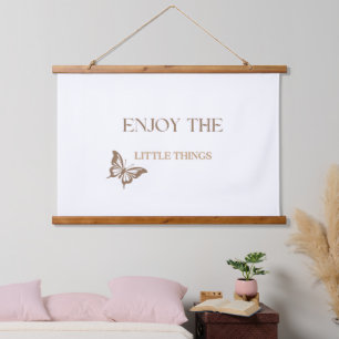 Geniet van de Kleine Dingen, Cadeau voor Positief  Hangend Wandkleed