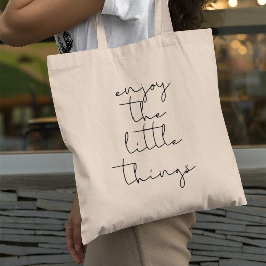 Geniet van de kleine dingen canvas tas