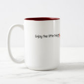 Geniet van de kleine dingen citaat tweekleurige koffiemok (Links)