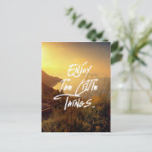 "Geniet van de kleine dingen" Citote Sunset Zee Ui Briefkaart (Staand voorkant)