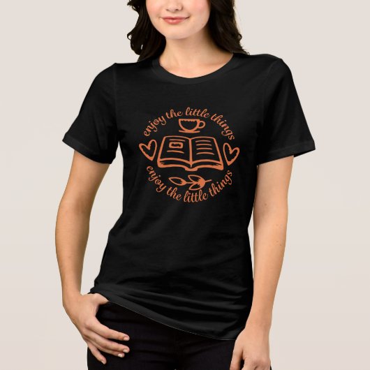 Geniet Van De Kleine Dingen Dankbaarheid Positivit Tri-Blend Shirt (Voorkant)