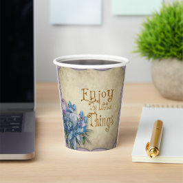 "Geniet van de kleine dingen" Floral Paper Cups Papieren Bekers