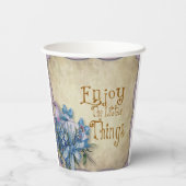 "Geniet van de kleine dingen" Floral Paper Cups Papieren Bekers (Achterkant)