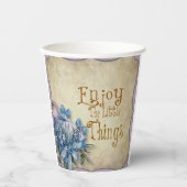 "Geniet van de kleine dingen" Floral Paper Cups Papieren Bekers (Voorkant)