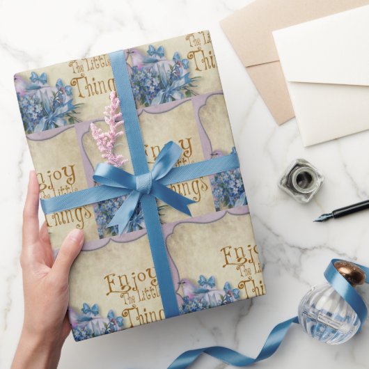 Geniet van de Kleine Dingen Glanzend Inpakpapier (Geschenken)