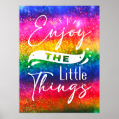 Geniet van de kleine dingen Grappige Quote Canvas Poster (Voorkant)