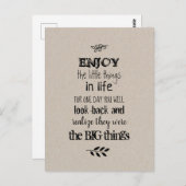 Geniet van de kleine dingen in het leven briefkaart (Voorkant / Achterkant)