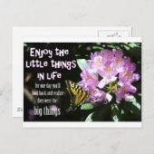 Geniet van de kleine dingen in het leven briefkaart (Voorkant / Achterkant)