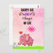 Geniet van de kleine dingen in het leven in de typ briefkaart (Voorkant / Achterkant)