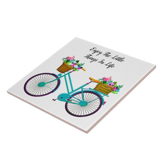 Geniet van de kleine dingen in het leven tegeltje (Zijkant)