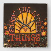 Geniet van de kleine dingen Inspirerend Quote Zon Vierkante Klok (Voorkant)