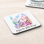 Geniet van de kleine dingen madeliefjes bier onderzetter (Linkerzijde)