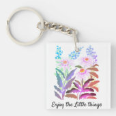 Geniet van de kleine dingen madeliefjes sleutelhanger (voorkant)