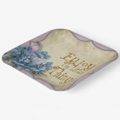 Geniet van de kleine dingen papier Borden – Blue T Papieren Bordje (Gebogen)