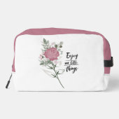Geniet van de kleine dingen Pink Rose Toilettasje (Achterkant)