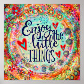  Geniet van de Kleine Dingen Quote Inspirivity Poster (Voorkant)