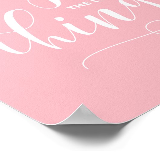 Geniet van de kleine dingen | Roze moderne kalligr Poster (Hoek)