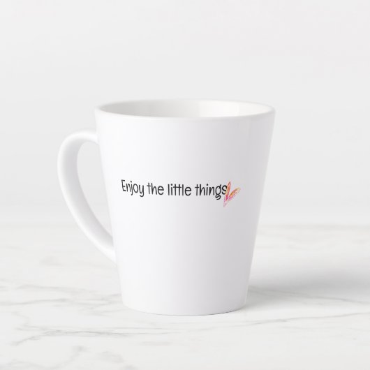 Geniet Van De Kleine Dingen Spreuk Latte Mok (Linkerhoek)