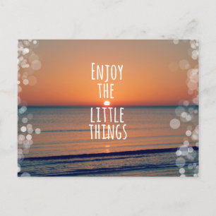 Geniet van de kleine dingen Sunset Quote Briefkaart
