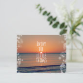Geniet van de kleine dingen Sunset Quote Briefkaart (Staand voorkant)