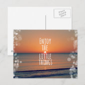 Geniet van de kleine dingen Sunset Quote Briefkaart (Voorkant / Achterkant)