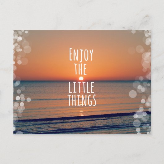 Geniet van de kleine dingen Sunset Quote Briefkaart (Voorkant)