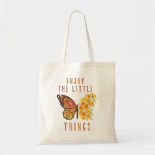 Geniet van de Kleine Dingen Vlinder & Bloemrijke N Tote Bag