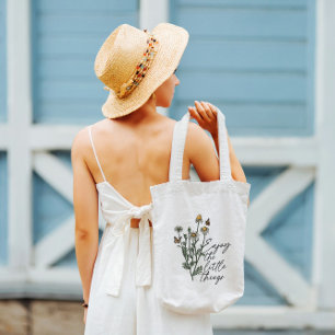 Geniet van de kleine Dingen Wildflower Daisy Tote Bag