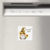 Geniet van de Kleine Dingen Zonnebloem Gnome Magneet (Insitu (Vaatwasser))