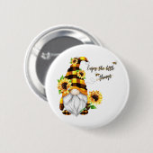 Geniet van de Kleine Dingen Zonnebloem Gnome Ronde Button 5,7 Cm (Voorkant /achterkant)