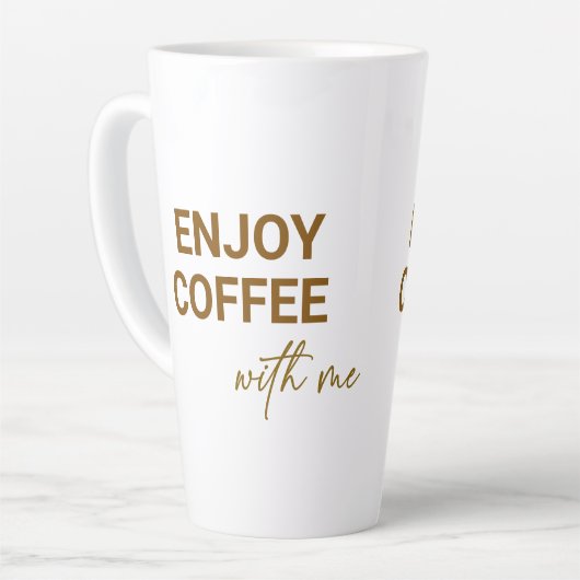 Geniet van de koffie met mij latte mok (Linkerhoek)